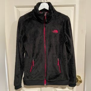The North Face Black and Pink Osito Full Zip Jacket